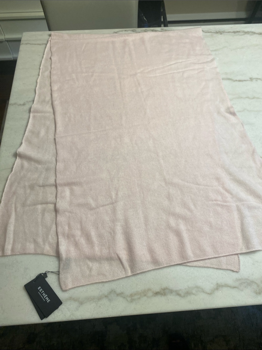 Estheme Soft Blush Pink Knit Cashmere scarf Wrap